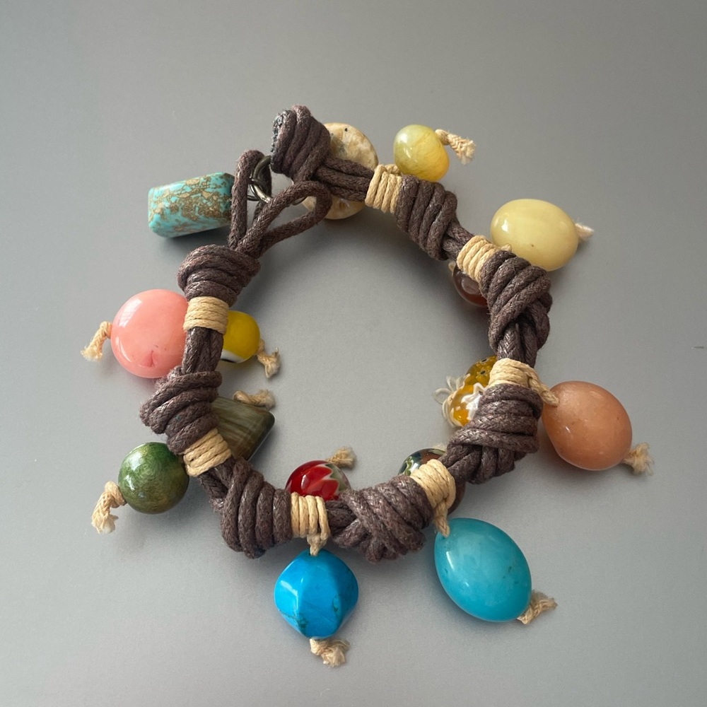 Colorful Bead Charm Bracelet